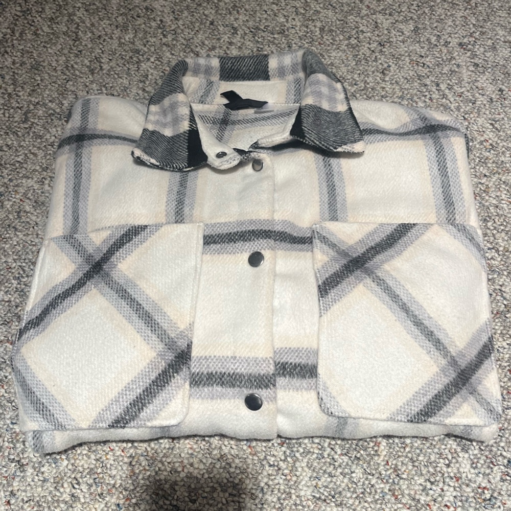 Black and White Flannel Jacket